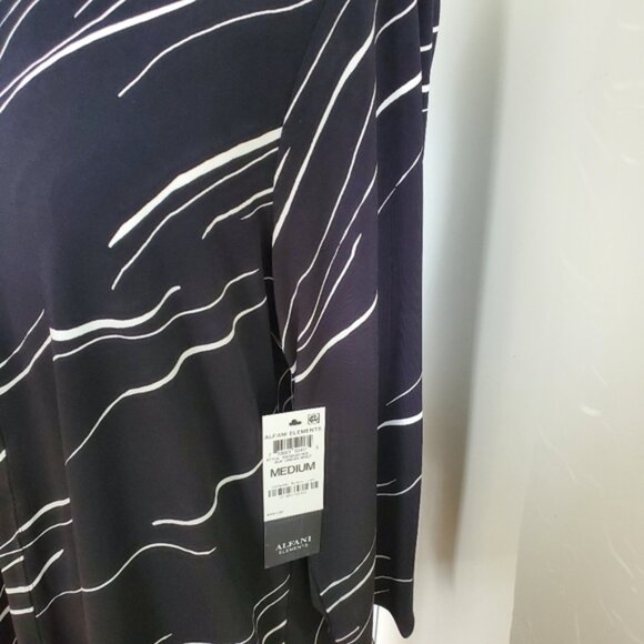 NWT Alfani Boat-Neck 3/4-Sleeve Printed Tunic M - Picture 5 of 10